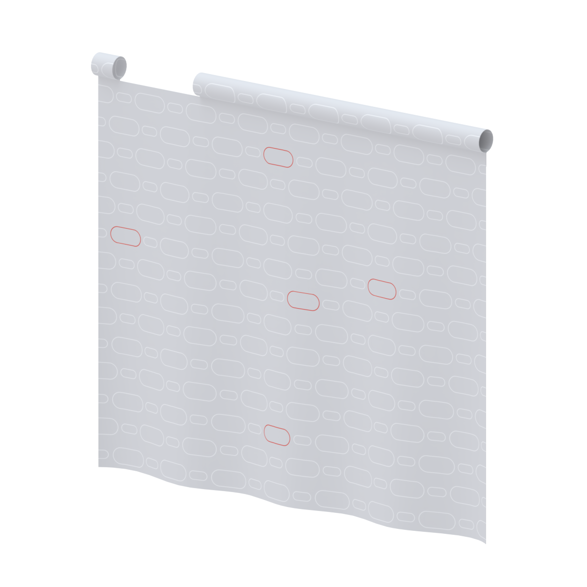 Care Rideau anti-éclaboussure, pour Inox Care et Nylon Care, 720 x 775 x 1 mm, Gris à motifs ovales