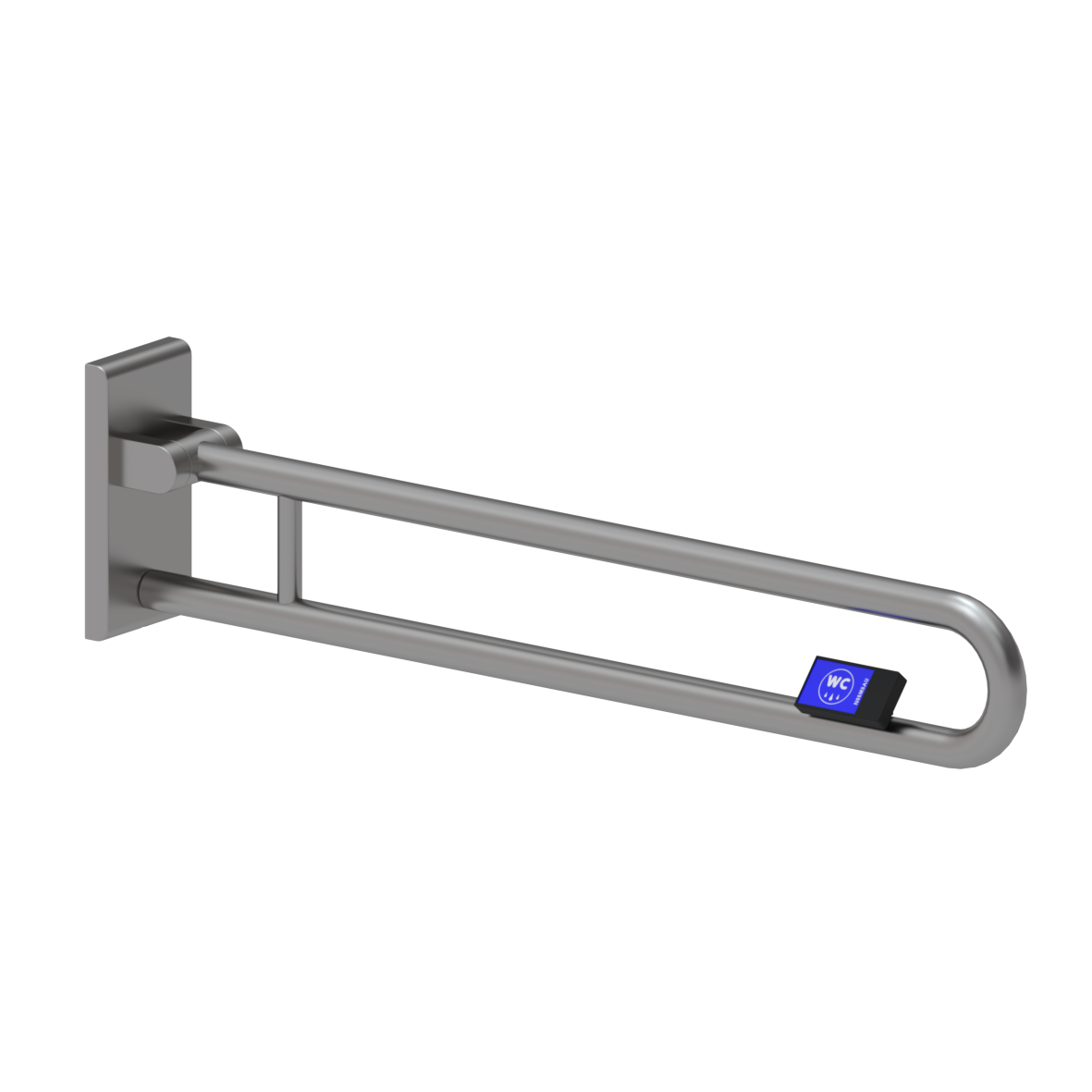 Inox Care Barre d'appui rabattable vario, avec platine de fixation, avec télécommande, droite, L = 900 mm, Satiné Inox Care Barre d'appui rabattable vario, avec platine de fixation, avec télécommande, droite, L = 900 mm, Satiné