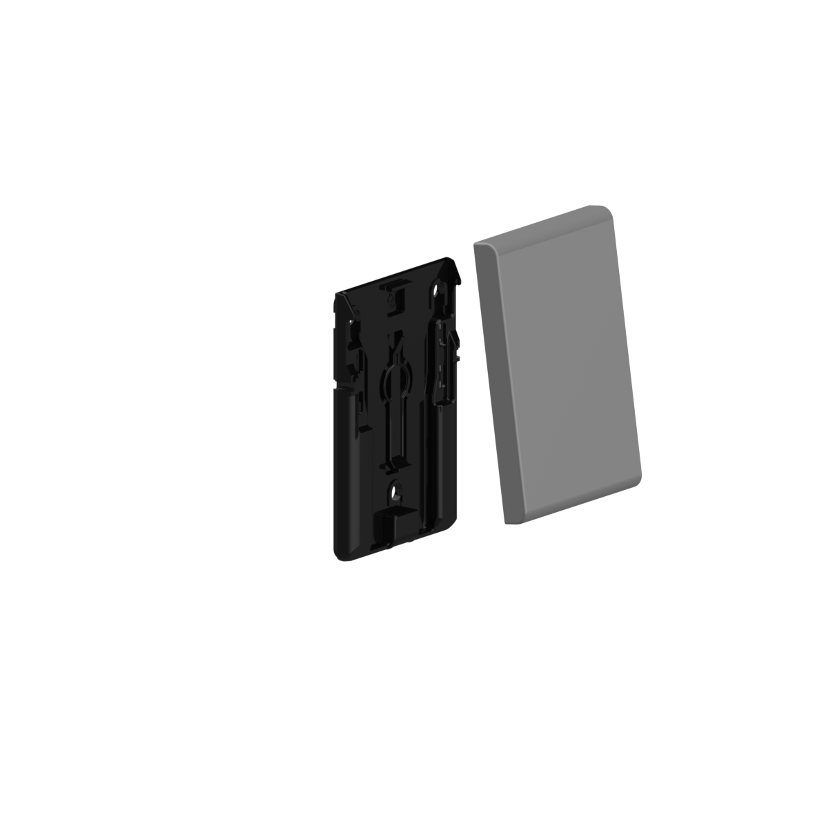 Nylon Care 300 Plaque de fixation, avec cache aveugle, 134 x 20 x 200 mm, Gris foncé