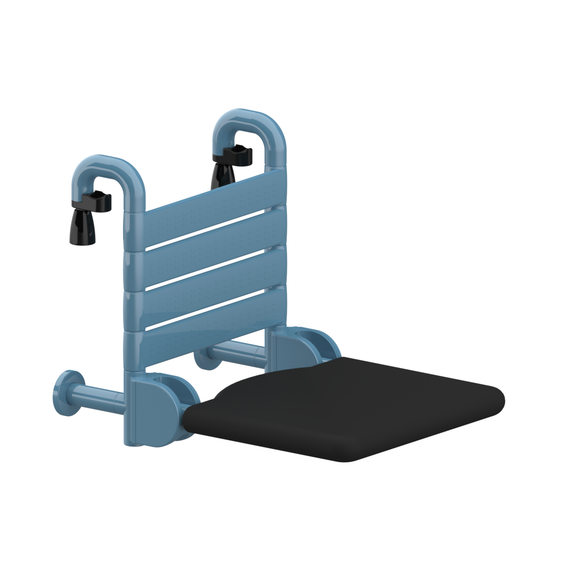 Nylon Care 400 Hangzitje FR, met rozet, 410 x 565 x 440 mm, Pastelblauw, Polster zwart
