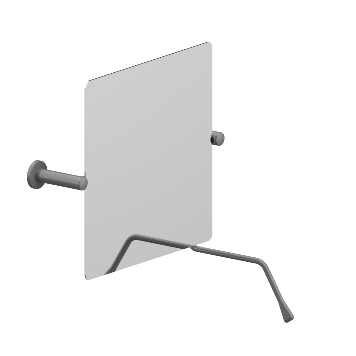 Nylon Care 300 Adjustable mirror, with operating handle, 620 x 440 x 500 mm, Dark grey