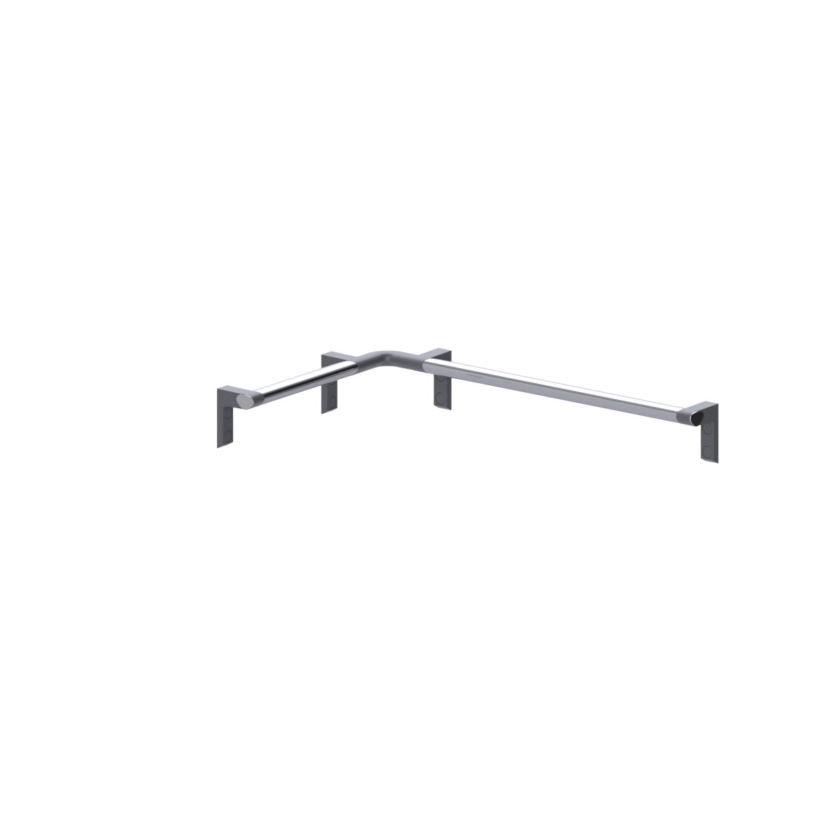 Cavere Care Chrome Shower handrail, left, 450 x 750 mm, Chrome metallic anthracite