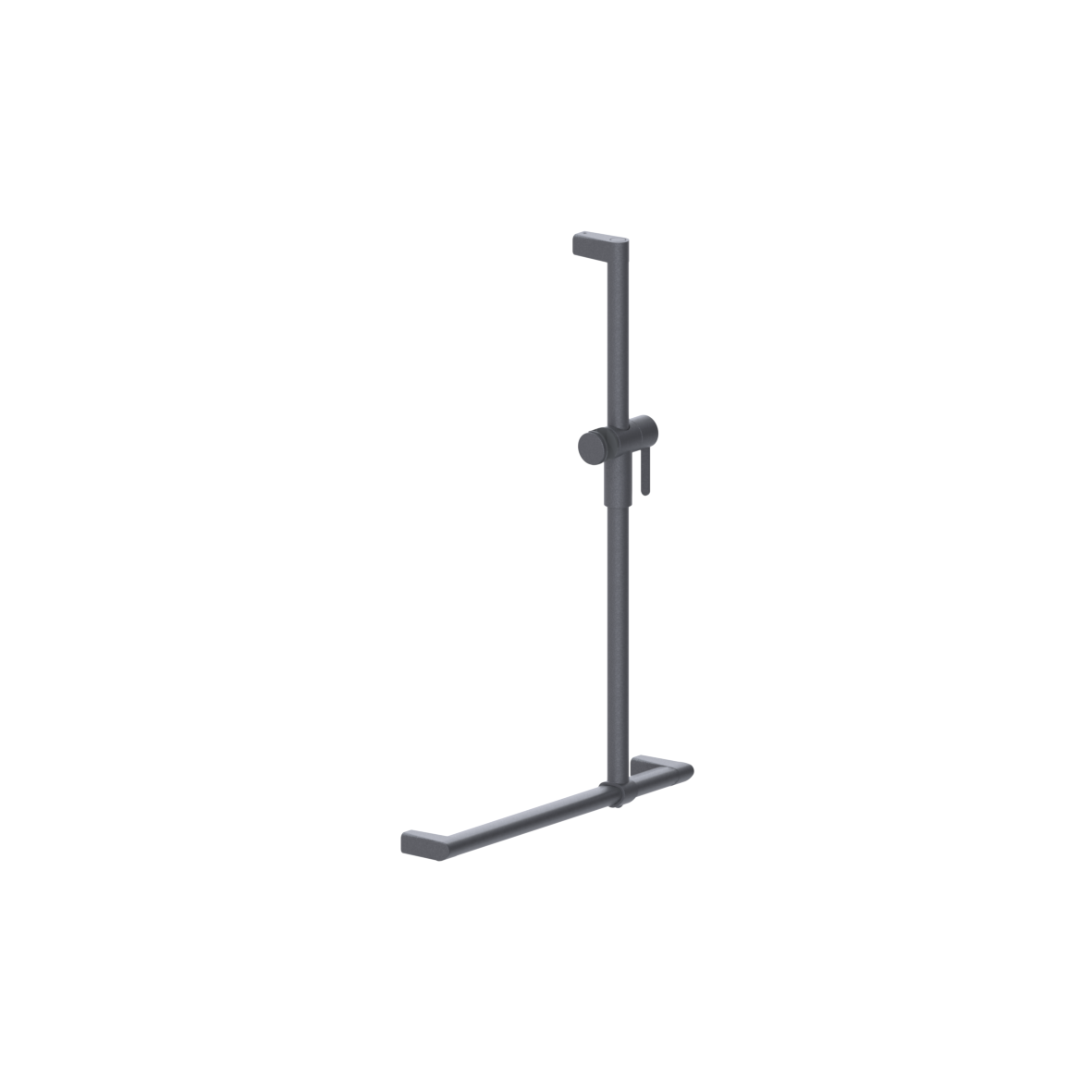 Cavere Care Shower handrail, with movable shower handrail, 500 x 750 mm, single-point mounting, Cavere Metallic anthracite