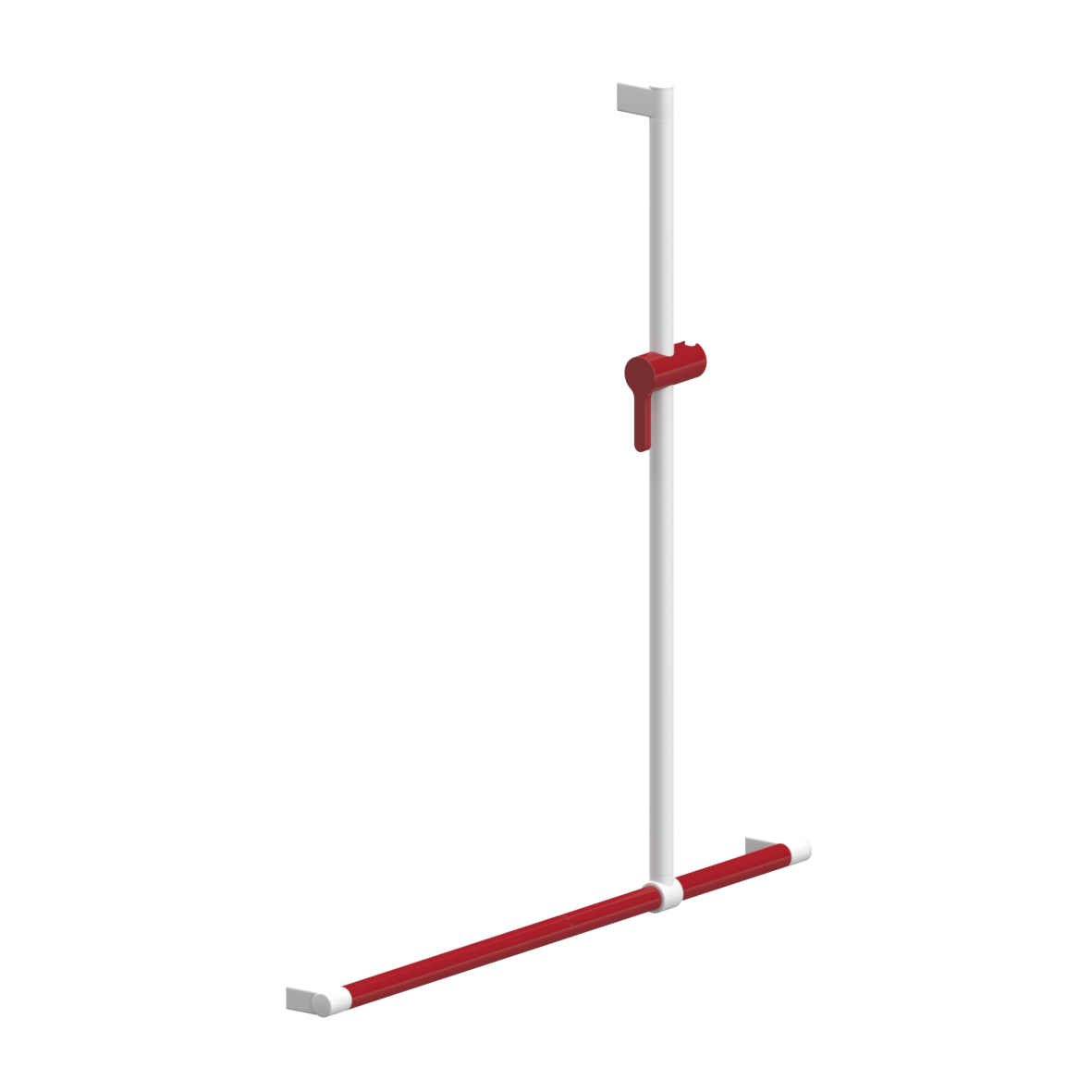 Verso Care Duo Shower handrail, with movable shower handrail, left and right, 1000 x 1100 mm, Red-White