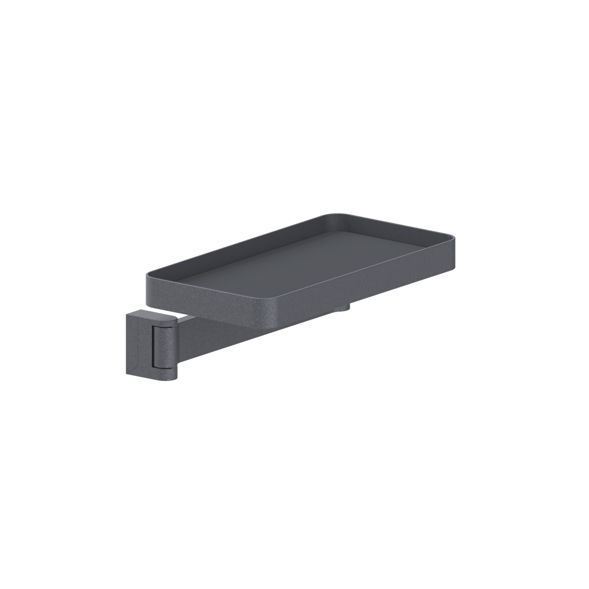 Cavere Care FlexTray, for wall mounting, left, 308 x 158 x 104 mm, Cavere Metallic anthracite