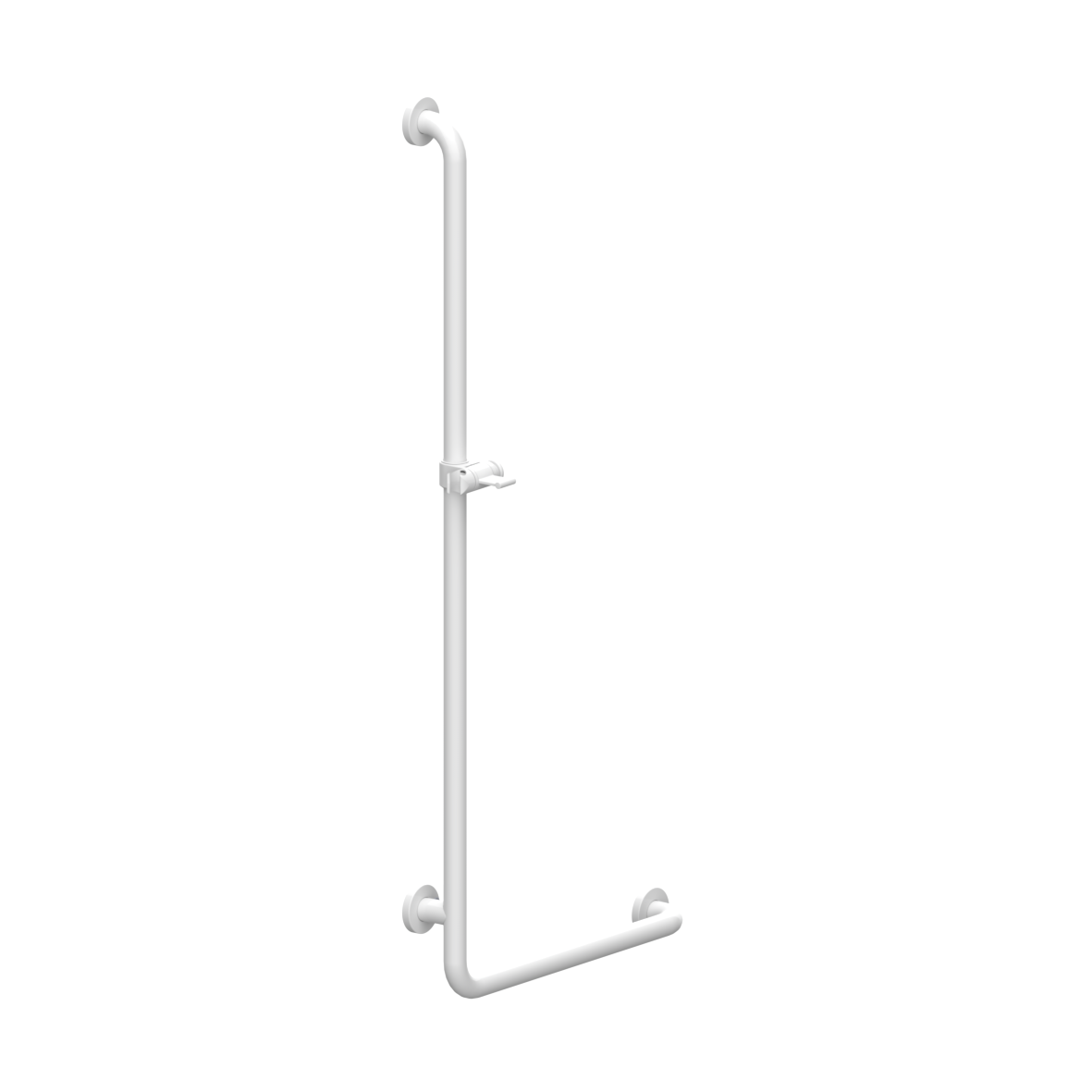Eco Care Grab rail, with shower head holder, 90°, left, 480 x 1200 mm, White
