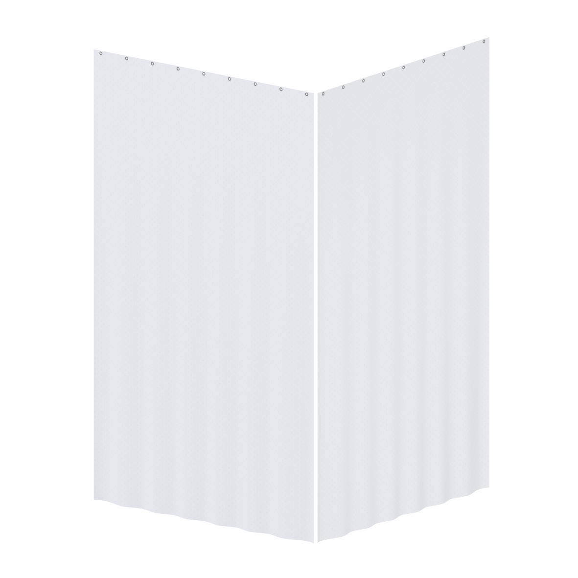 Care Douchegordijn, tweedelig, 1 x 1800 / 3300 x 2000 mm, Wit