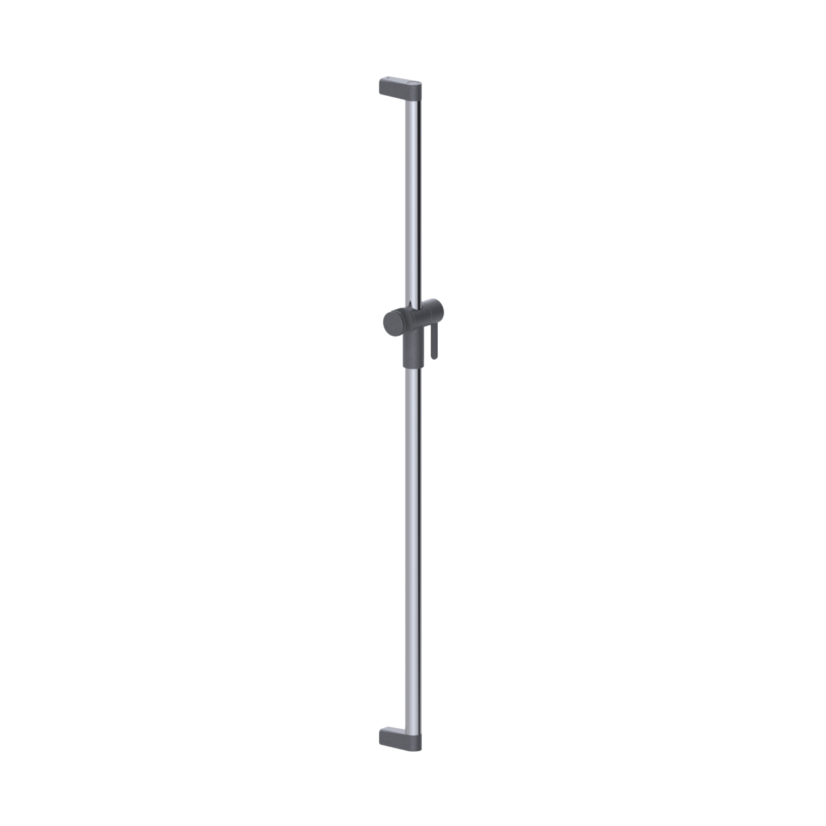 Cavere Care Chrome Shower head rail, left and right, 1190 mm, single-point mounting, Chrome metallic anthracite
